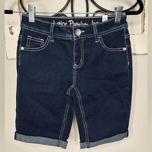 Justice Girl’s Premium Jean Shorts in Deep Indigo, Size 12 Regular